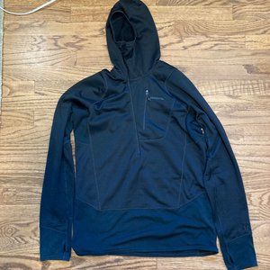 Black Patagonia R1 Fleece Pullover Hoody (Mens L)